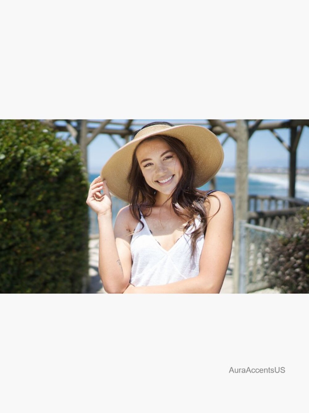 Wide Brim Straw Sun Visor Hat UPF 50+ Roll-up Packable - Picture 7 of 7